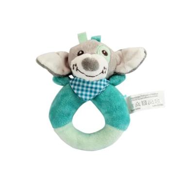 Imagem de Pelúcia para Bebê, Cachorrinho Azul com Apito, 14x10x7 cm, Tecido Macio