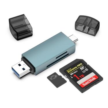 Imagem de Leitor de cartão SD, USB 3.0 e USB C Dual Slots, adaptador de cartão micro SD para Samsung Galaxy S25 Ultra S24 S23 S22 S21 S20 Plus A17 A16 A15 A14 A13, leitor de cartão de memória para SD, SDHC