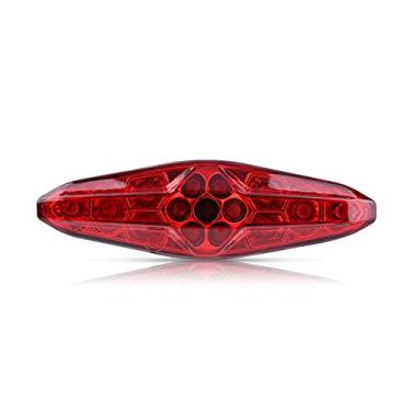 Imagem de ZJchao 12V 15 LED Luz Traseira de Freio de Alto Brilho Luz de Parada Traseira Universal para Motocicletas ATV Dirt Bike Scooter ABS Plástico Fumaça Vermelho Branco 116 Mm X 33 Mm X 35 (capuz vermelho)