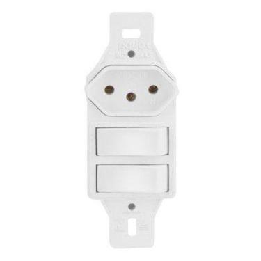 Imagem de Interruptor Duplo Simples + 1 Tomadas 10A/20A 2282P/15 - Pumalux