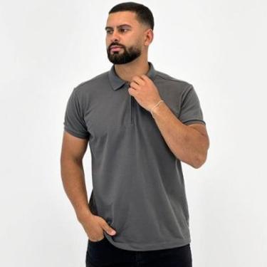 Imagem de Camisa Polo Dixie com Zíper Manga Curta Masculina-Masculino