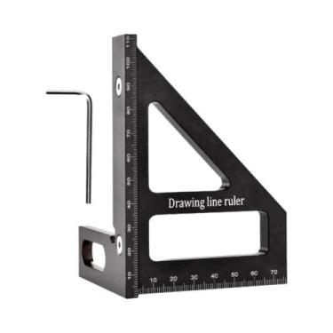 Imagem de Régua Triangular Multiângulo 3D De 45 E 90 Graus, Esquadro De Alumínio
