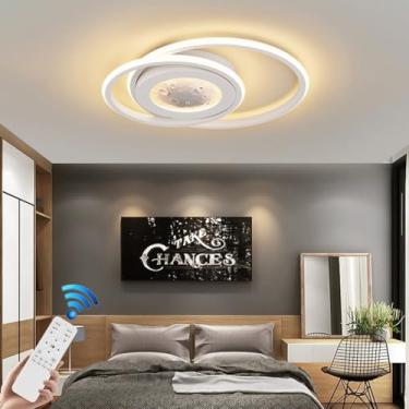 Imagem de Luminária de teto moderna para restaurante com controle remoto e regulagem de intensidade. Lâmpada de teto LED para quarto, 3000K-6000K, adequada para cozinha, banheiro, quarto infantil e es
