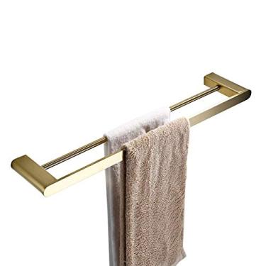 Imagem de Toalheiro montado na parede, toalheiro duplo para banheiro, barra de toalha de aço inoxidável, suporte de toalha de parede para casa ou escritório/50 cm