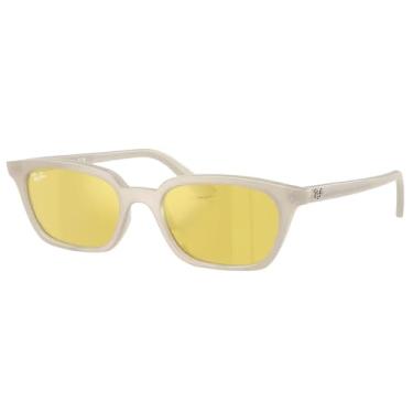 Imagem de Óculos de Sol Ray-Ban Zaya 0RB4456 68086D Tam 53 / Branco - Lentes Amarelo