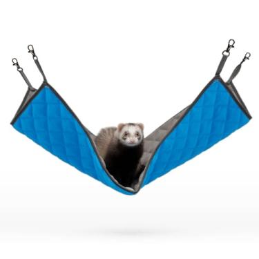 Imagem de Paw Inspired Rede de lã suspensa para furões, ratos, chinchilas, planadores de açúcar, gatos | Brinquedo de esconderijo para porquinhos-da-índia, hamsters | Clipes giratórios para gaiolas de animais