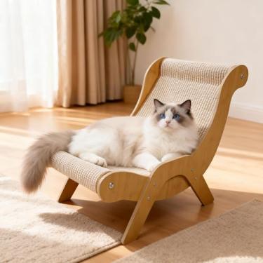 Imagem de Teneyu Arranhador de sisal extra grande para gatos – espreguiçadeira combinada de cama específica para gatos e arranhadores, tapete durável, material que não cai