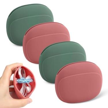 Imagem de Pacote com 4 bolsas magnéticas de silicone para AirPods, fones de ouvido com fio/sem fio, fones de ouvido – Organizador Tech Pouch para capa de carregamento, capa de armazenamento de viagem para