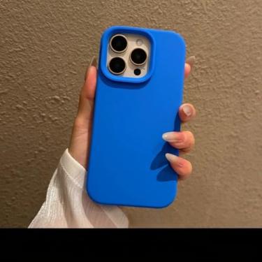 Imagem de Capa fosca macia em cores sólidas, estilo Candy, para iPhone 14, 15, 16 Pro Max Plus, 16e, 11, 12 e 13, com botões de controle da câmera. Capa fina de silicone líquido (para iPhone 13 Pro/KLYLan)