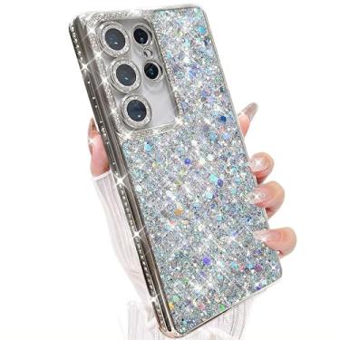 Imagem de AuroiCCY Capa para Samsung Galaxy S2 Ultra Glitter, à prova de choque, bonita, brilhante, brilhante, com lantejoulas, diamante, brilhante, para meninas, mulheres, macia, galvanizada, capa protetora