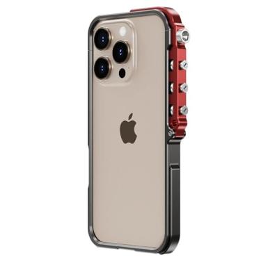 Imagem de SNIDII 2025 Capa de telefone protetora de metal para iPhone 16 Pro apenas liga de alumínio mecânica removível à prova de choque (não para 16 ProMax e 16) (vermelho + preto)
