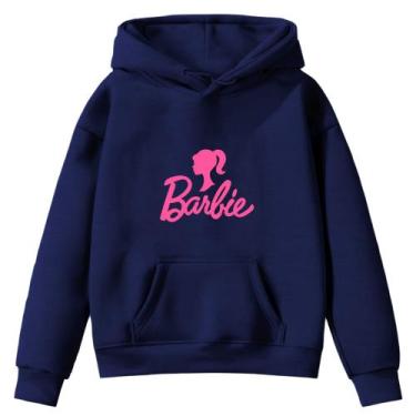 Imagem de Moletom Infantil Bar Bie Boneca Rosa Desenho Infância Bolso Canguru co