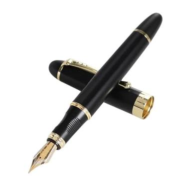 Imagem de ONECMN Caneta-tinteiro de luxo para escritório, material escolar, papelaria, canetas para escrever (preto fosco, médio)