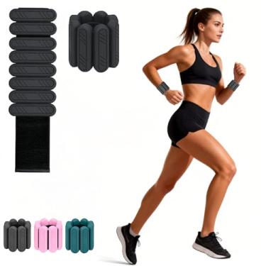 Imagem de VROROPX Pesos de tornozelo para mulheres e homens – Pesos de pulso ajustáveis para treinamento de força, design de borracha de silicone respirável e confortável