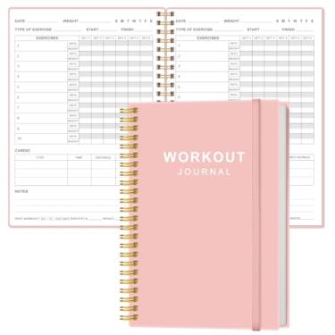 Imagem de Diário de fitness para mulheres e homens, diário de exercícios diários A5 para perda de peso, academia, ganho muscular, progresso de musculação, 14,7 x 21 cm, rosa
