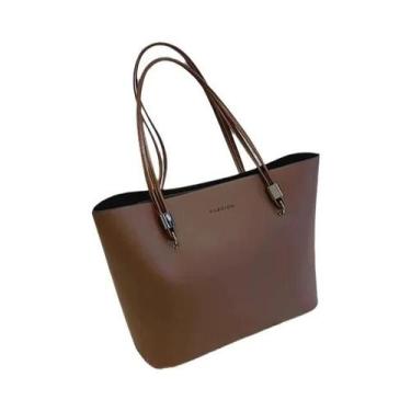 Imagem de Bolsa Tote Grande Preta Para Mulheres, Casual De Inverno, Bolsa De Omb