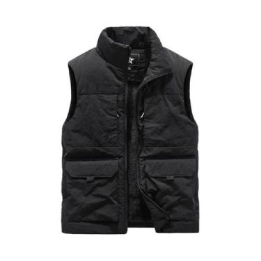 Imagem de Colete De Inverno Masculino Em Tamanho Grande, Sem Mangas, Com Múltipl