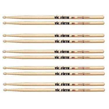 Imagem de Kit 5 Pares Baquetas Vic Firth 7A American Classic Cod1265