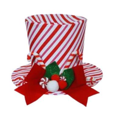 Imagem de Cartola Candy Ponteira Para Árvore de Natal 30x30x21cm. - Florarte