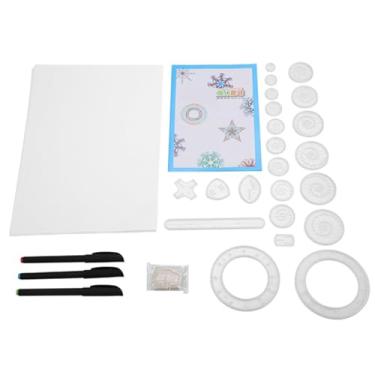 Imagem de Conjunto de modelo de régua geométrica para desenho de arte infantil Brinquedo educativo para crianças Pintura criativa Artesanato Papelaria Plástico colorido 22 réguas 3 canetas