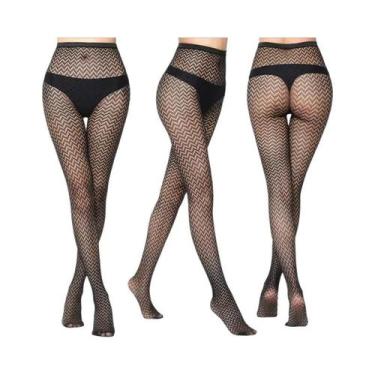 Imagem de Meias-calças Femininas Sensuais De Malha Transparente Com Estampas Gót