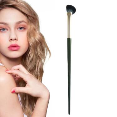 Imagem de Pincel de maquiagem em formato de leque, pincel de sombra de nariz meio leque - Pincéis de contorno em formato de meio - Ferramentas de maquiagem escova angular corretivo escova cerdas macias pa