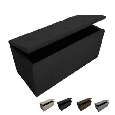 Imagem de Puff Retangular Baú Pé De Cama Solteiro Porta Brinquedos/Sapateira - M