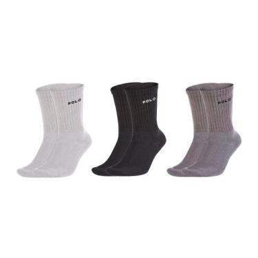 Imagem de Kit 3 Meia Algodão Cano Médio Polo Star Sortida, Unico, Sortido