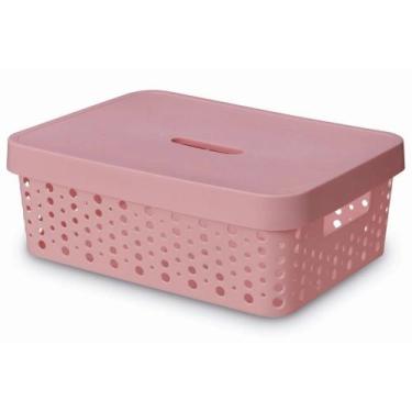 Imagem de Caixa Organizadora Multiso com Tampa 11L Rose - Usual Utilidades