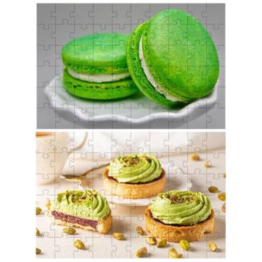 Imagem de Kit 2 Quebra-Cabeças Pistache Sobremesas De 60 Peças