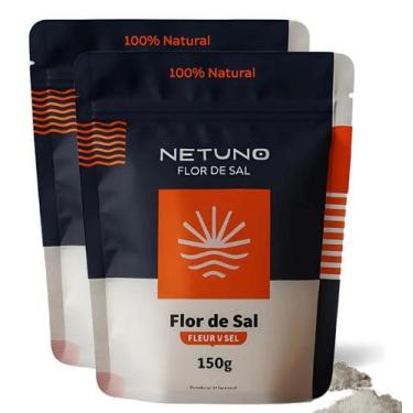 Imagem de Flor de Sal Netuno Gourmet sachê 150g Kit2 refil