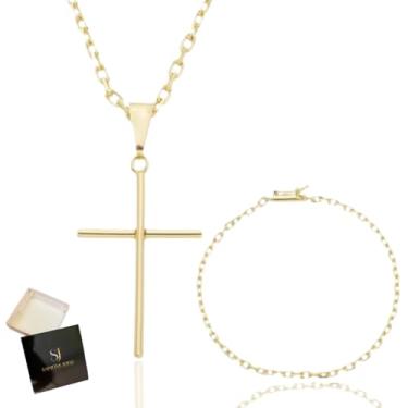 Imagem de Colar De Ouro Masculina Banhada A Ouro 24k Com 70cm