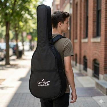 Imagem de Bag Simples para Violão Folk com Alça Dupla Leve, Resistente e Transpo