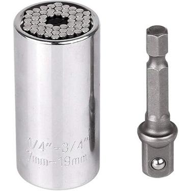 Imagem de Conjunto de chaves de soquete universal, adaptador de furadeira elétrica 7-19 mm, ferramentas manuais multifuncionais