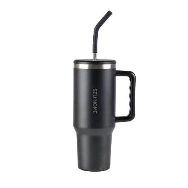 Imagem de Copo Térmico com Canudo Dual 1,2L Preto - Bagaggio, U, Preto