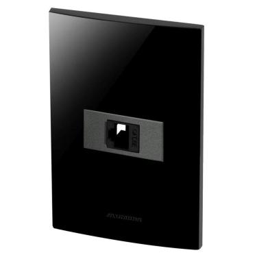 Imagem de Conjunto 1 Tomada Rede Rj45 - Inova Black / Grafite - Bpg25