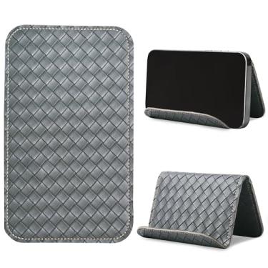 Imagem de QIELIZI Suporte de celular com aba flexível e suporte de tablet flexível para mesa, cama, esteira, casa e avião, acessórios de viagem (1 cinza tecido)