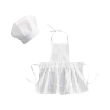 Imagem de Conjunto De Avental E Chapéu De Chef Para Crianças, Fantasia De Cozinh