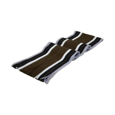 Imagem de Cachecol Masculino De Cashmere Listrado Com Franjas Grossas, Xale Long