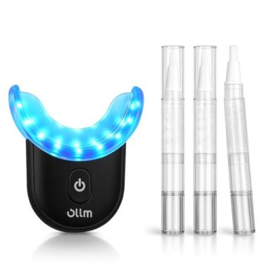 Imagem de Kit de clareamento dental para dentes sensíveis: 35% de peróxido de carbamida canetas de gel branco clareador de luz LED com bandejas bucais dentárias sistema de produtos de higiene bucal profissional
