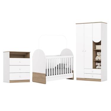 Imagem de Dormitório Infantil Magia Guarda Roupa, Cômoda e Berço - Móveis Henn