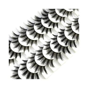 Imagem de Cílios Postiços Cat Eye Faux Mink 10 Pares 8D Dramáticos Longos E Volu