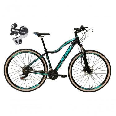 Imagem de Bicicleta Aro 29 Ksw Mwza 24v Câmbio Shimano Acera K7 Garfo Trava Freio A Disco - Preto/azul Tam.17