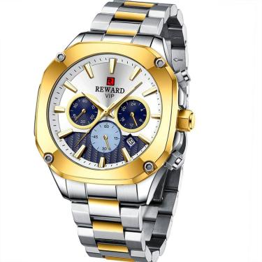 Imagem de Relógio De Pulso Masculino Analógico Em Aço Inoxidável Quadrado Esportivo