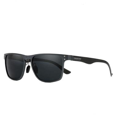 Imagem de Óculos De Sol Unissex De Alumínio Polarizado Design Retangular Proteção Uv400 Cinza