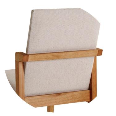 Imagem de Cadeira Olimpo Madeira Maciça Cores Neutras Revestida Com Tecido Linho Para Sala De Jantar