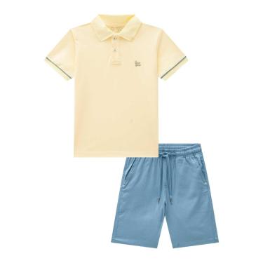 Imagem de Conjunto Infantil Menino Camisa Polo e Bermuda Sarja Luc Boo-Masculino