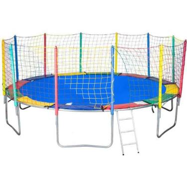 Imagem de Cama Elástica 4,27M 6 Pés ChicoPlay Lona Azul Nacional Com Emenda