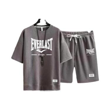 Imagem de Conjunto De Camiseta De Gola Redonda E Calções De Secagem Rápida Para 