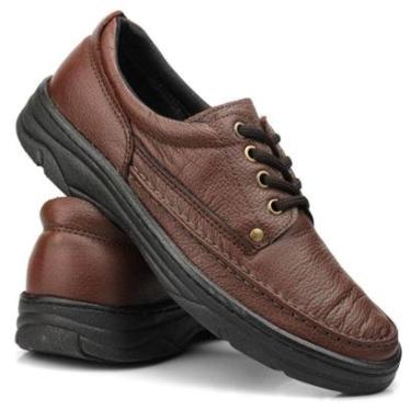 Imagem de Sapato Social Masculino Ortopedico Oxford Anti Stres Conforto Macio Bico Redondo Em Couro Legitimo-Masculino